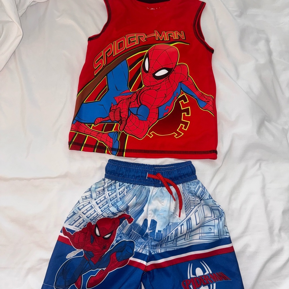 Spider-Man Red and Blue Tank Top and Shorts SWIM SET